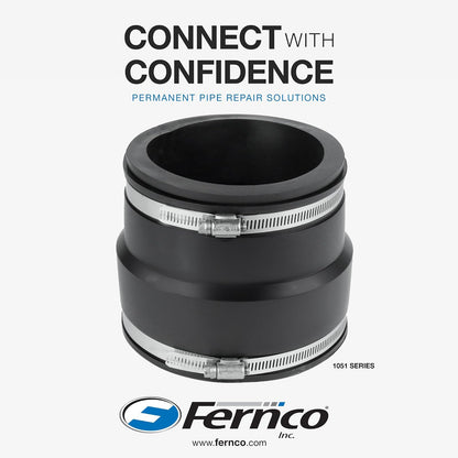 Fernco P1051-66 Acoplamiento flexible de tubo de PVC de 6 pulgadas para hormigón de asbesto o hierro dúctil a arcilla, conexiones de residuos de plástico o acero