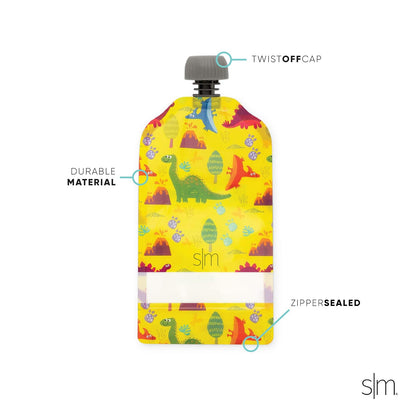 Simple Modern Bolsitas de Comida para Bebés | Paquete de 10 Bolsa Reutilizable Plastico Libre de BPA | Joey Colección | 148ml | Assortment 1