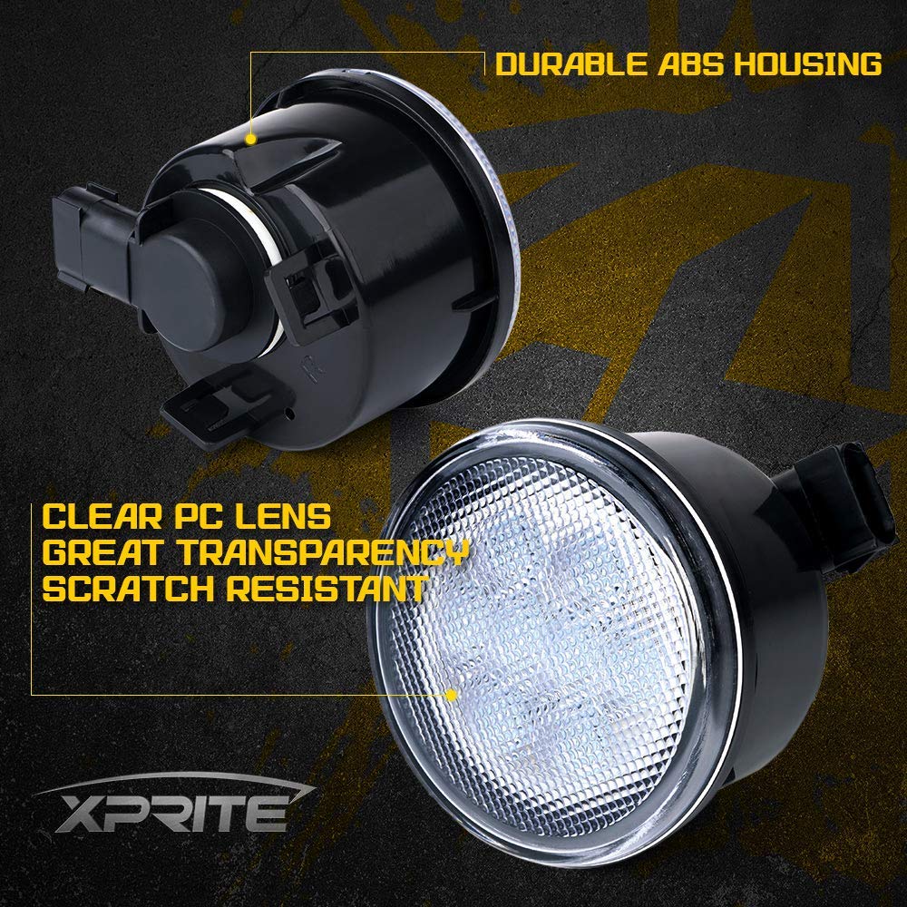Xprite - Luces LED de señal intermitente ámbar transparente con función de estacionar compatible con Jeep Wrangler JK y Wrangler Unlimited 2007-2018