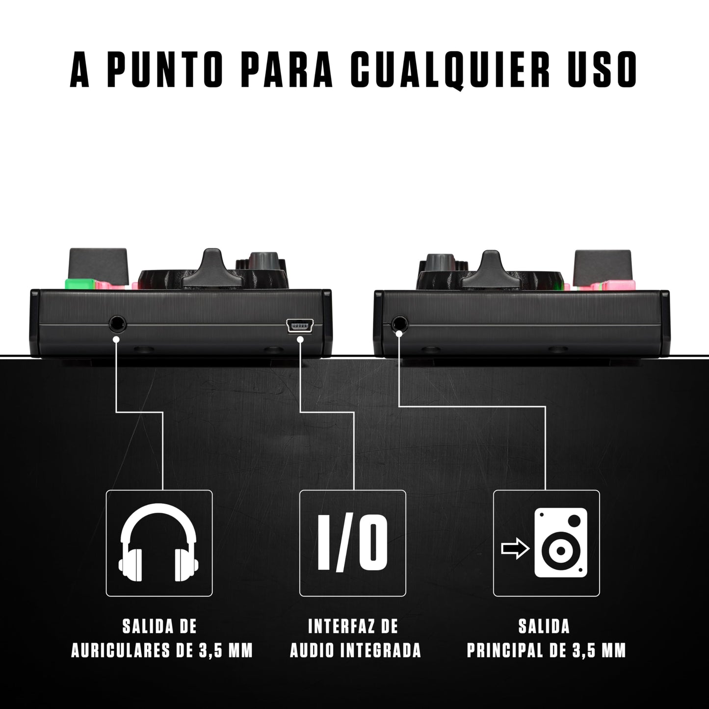 Numark DJ2GO2 Touch - Mini controlador DJ USB, 2 decks para Serato DJ con mezclador/crossfader, interfaz de audio y jog wheels de sensibilidad táctil