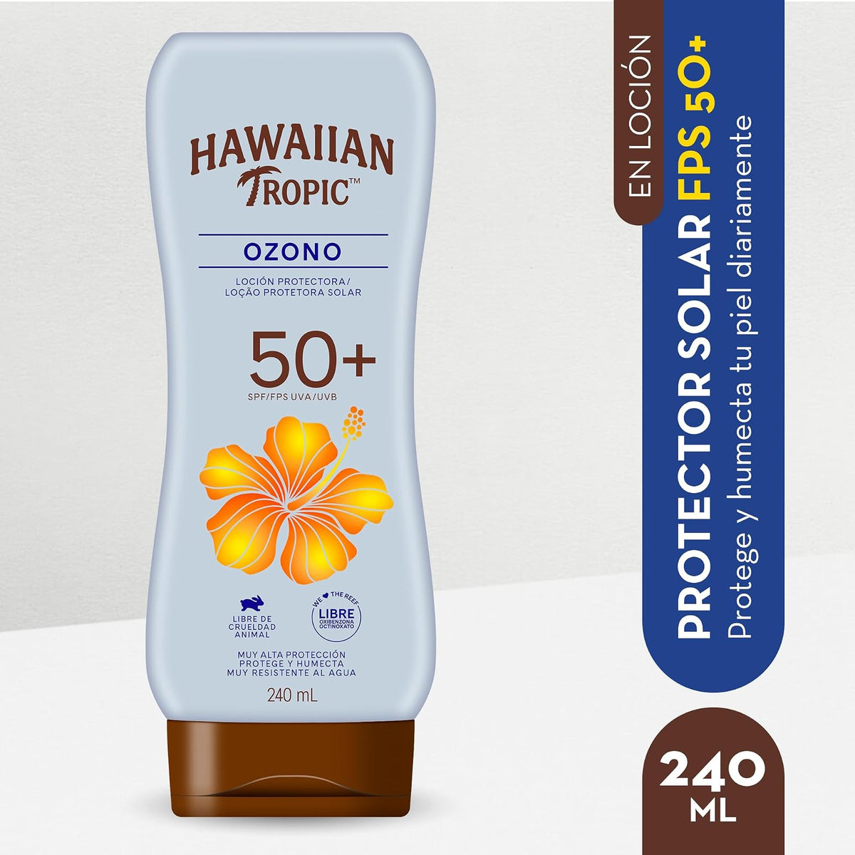 Hawaiian Tropic Ozono Protector Solar 50+ FPS Loción de 240 ml