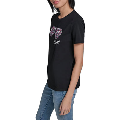 Karl Lagerfeld - Playera de Manga Corta con Cuello Redondo para Mujer