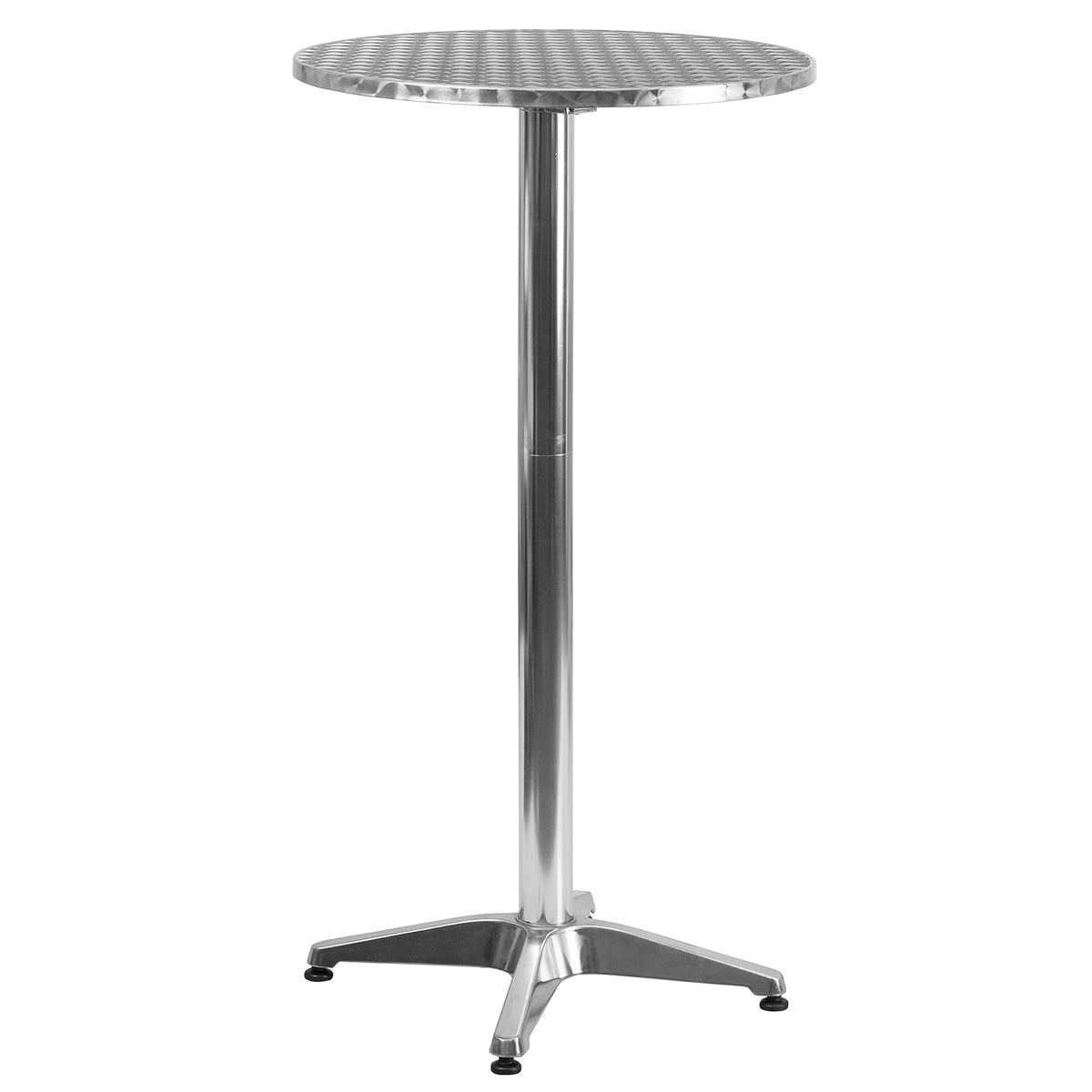 Flash Furniture Mesa Redonda de 59 cm – Mesa Alta de Aluminio para Interiores y Exteriores – Mesa de Terraza y Bar con Tablero Abatible