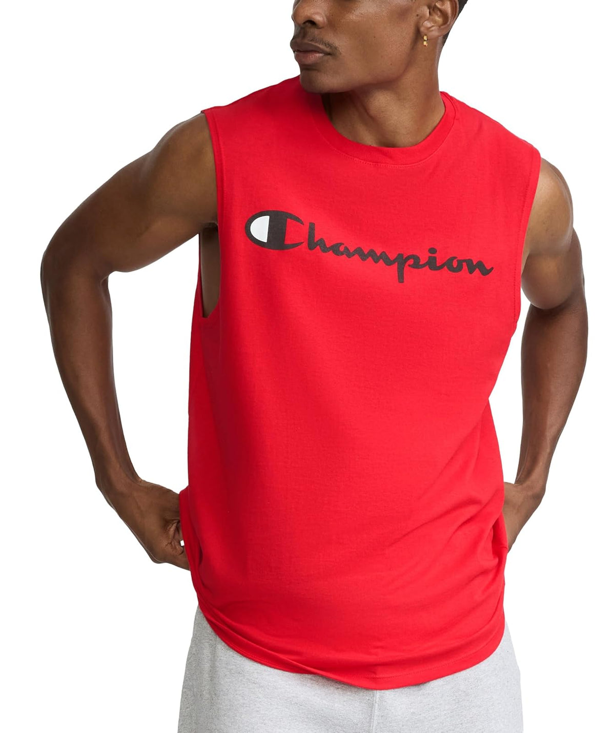 Champion Camiseta sin Mangas Corte Estándar para Hombre - Guión escarlata - XXL