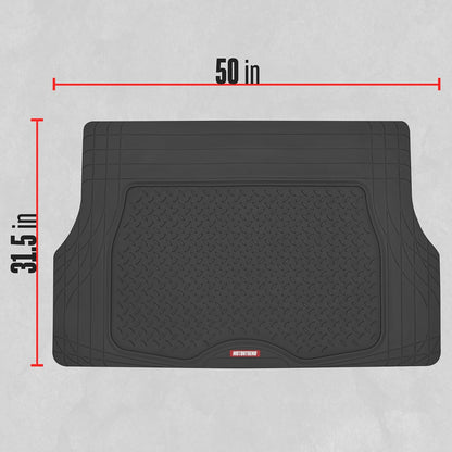 Motor Trend - Alfombrillas de Carga Resistentes para Automóvil, camión, SUV, recortables para Adaptarse a Maletero, protección para Todo Tipo de Clima, Color Negro, 31.5 x 50 Pulgadas, BK