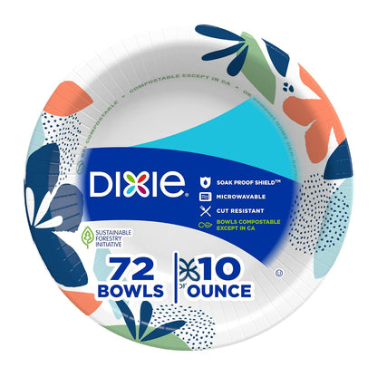 Dixie® - Cuencos de papel de 10 onzas, 72 unidades