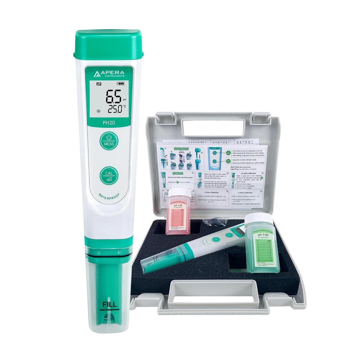 Apera Instruments PH20 Medidor de pH con Kit de Calibración - Kit regular