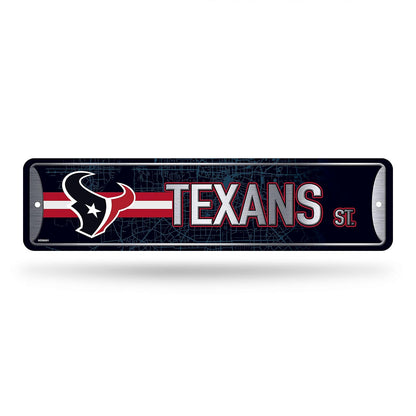 Rico Industries NFL Houston Texans - Cartel de Metal para Calle (4 x 15 Pulgadas), Ideal para el hogar, Dormitorio, decoración de Cueva de Hombre