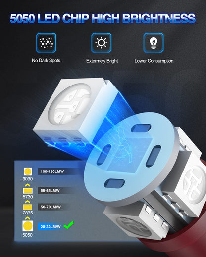 Marsauto 194/T10 Focos LED Rojos 5 SMD sin Polaridad para Cúpula, Mapa, Puerta, Matrícula, Paquete de 10