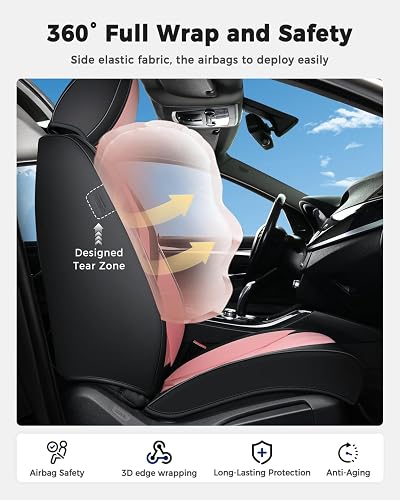 Huidasource - Juego Completo de Fundas de Asiento, Ajuste Universal para la mayoría de Automóviles, SUV, Camiones, Cubierta de Asiento de Piel de Cobertura Completa, Compatible con Bolsa de Aire, función