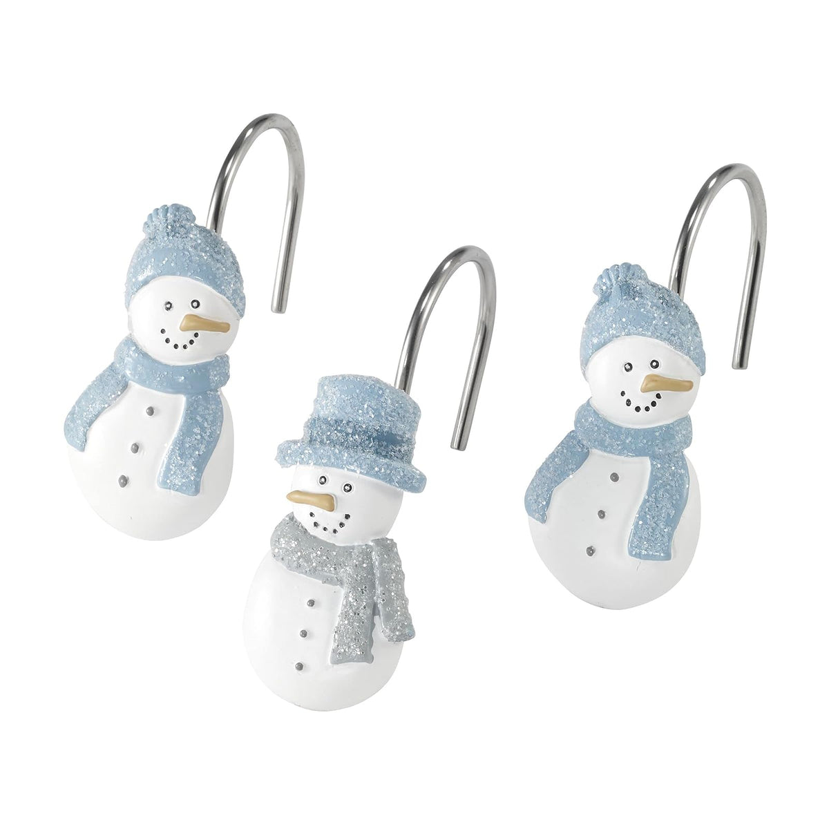 Avanti Linens - Ganchos para Cortina de Ducha, decoración de baño navideño, Juego de 12 (colección Frosty Friends)