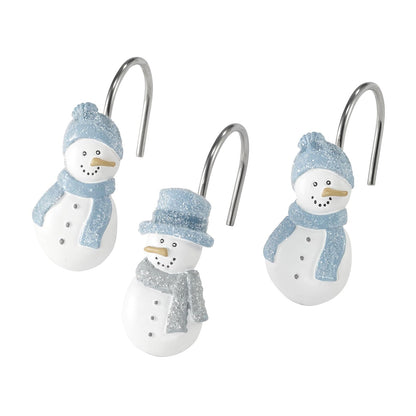 Avanti Linens - Ganchos para Cortina de Ducha, decoración de baño navideño, Juego de 12 (colección Frosty Friends)