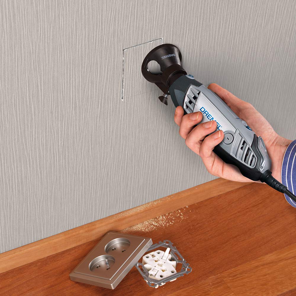 Dremel 570 Accesorio Broca de Corte para Remover Lechada, 1/8 pulgada | Broca con punta de carburo | Corta madera, plástico y paneles de yeso | Incluye guía de corte | Control de profundidad de