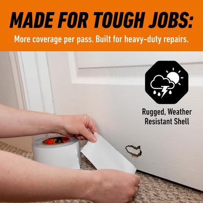Gorilla Tape Tough & Wide, cinta blanca, 2.9 x 25 yardas (paquete de 1) – Resistente y resistente a la intemperie para interiores o exteriores