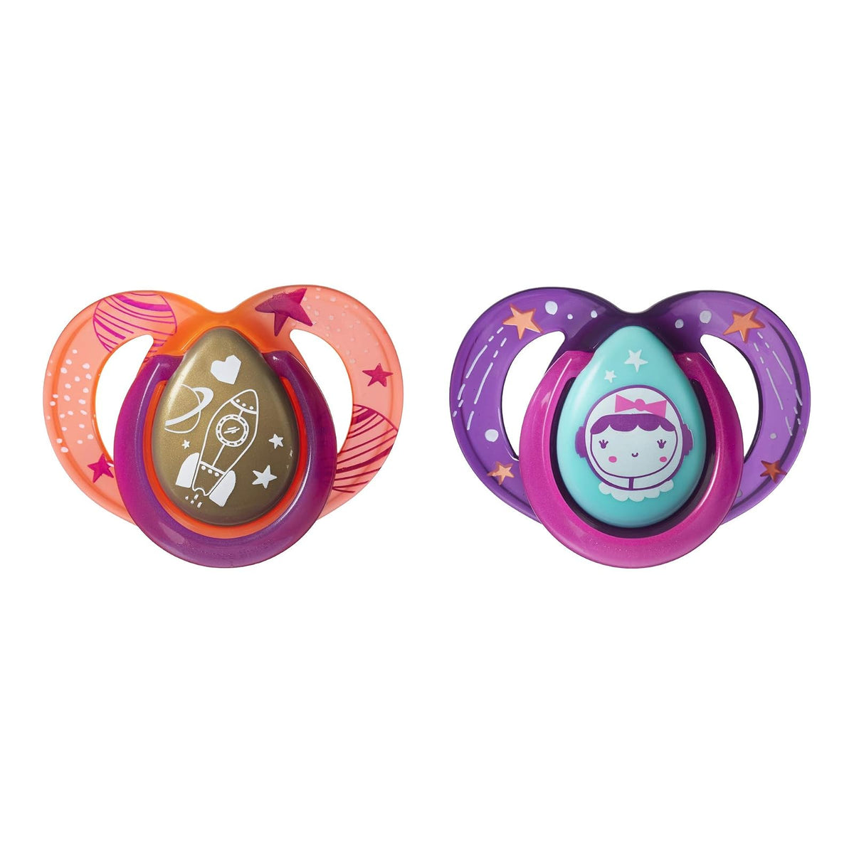 Tommee Tippee Closer to Nature Night Pacifier, 6-18 Months, 2 Count (Colors may vary)