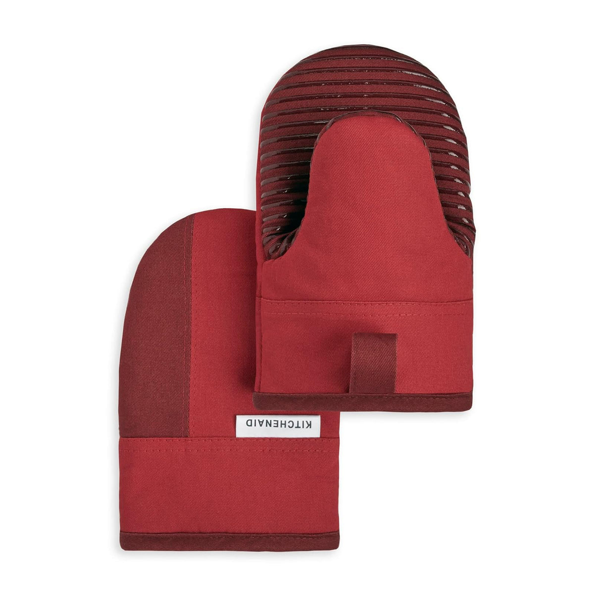 KitchenAid Juego de 2 Manoplas Antideslizantes para Horno - 5.5"x8" - Passion Red - Burdeos