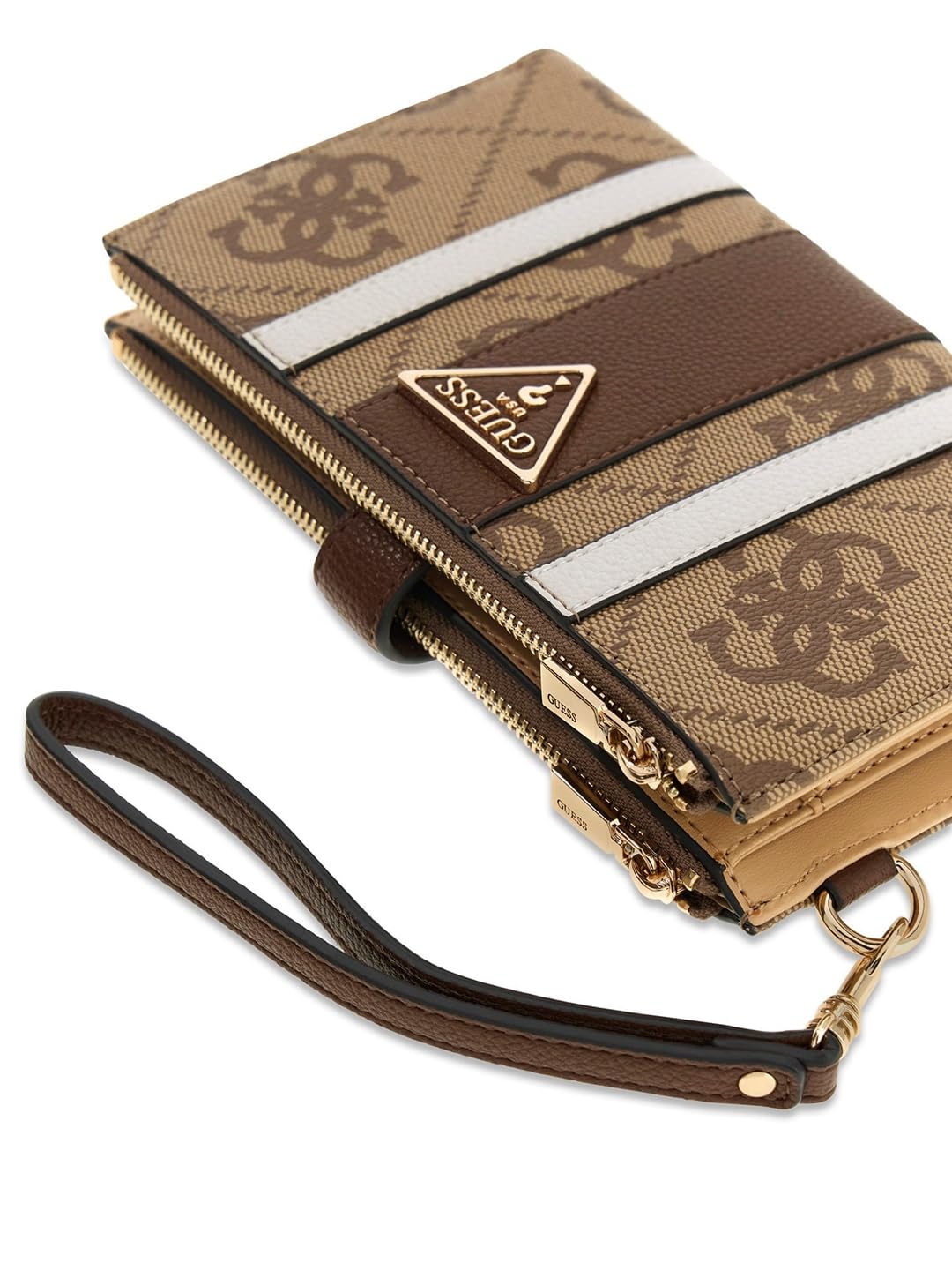 GUESS CARTERA LAUREL II SLG DBL ZIP ORGNZR MUJER CAFÉ ESTAMPADO SS7459157-LGW