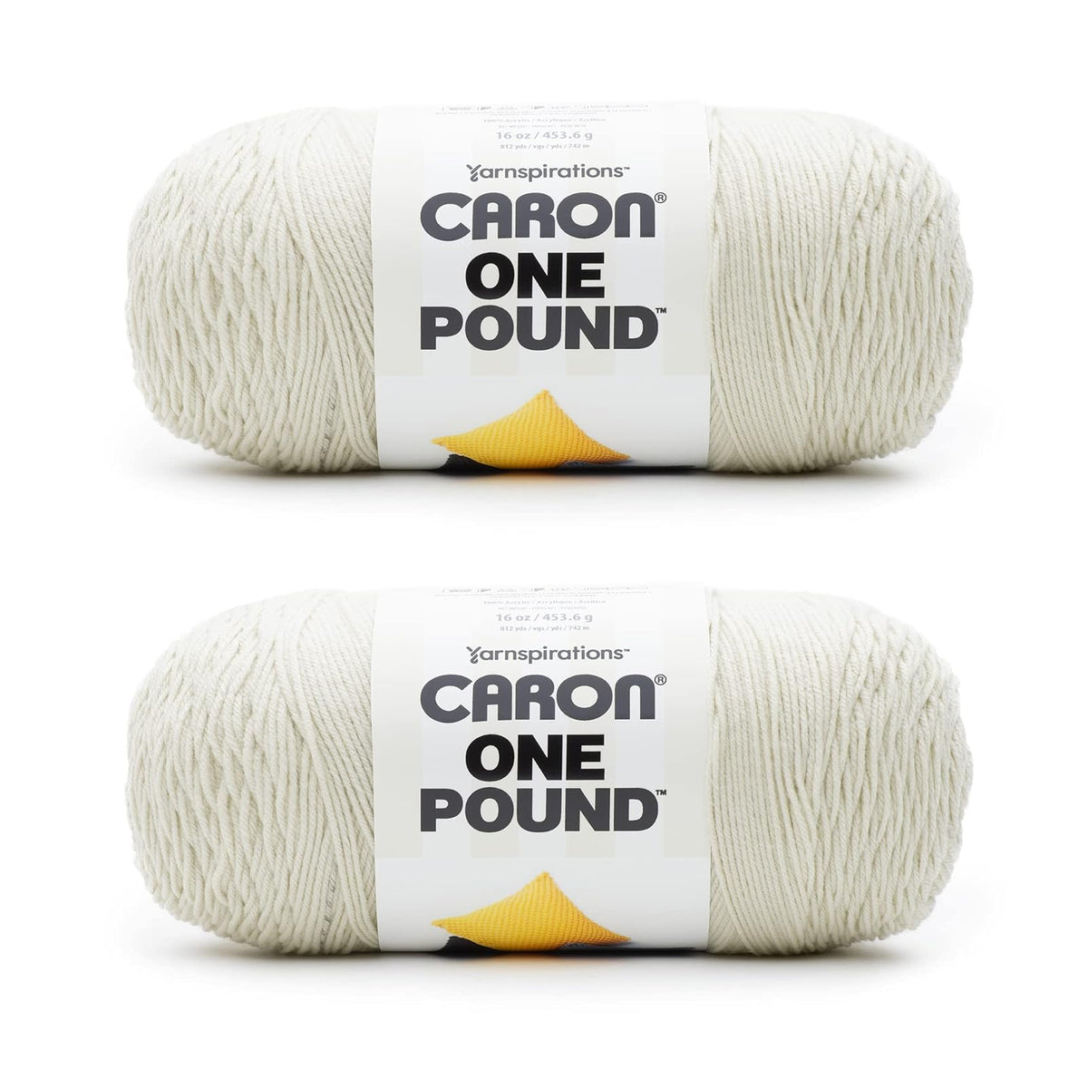 Caron One Pound Estambre Acrílico, Paquete de 2 - Paquete de 2 - Blanco roto