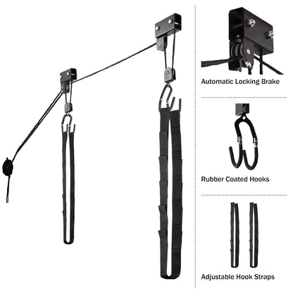 Kayak Storage Hoist - Overhead Pulley System with 125lb Capacity for Canoes, Bikes, Ladders, and More - For up to 12-Foot Ceilings by RAD Sportz