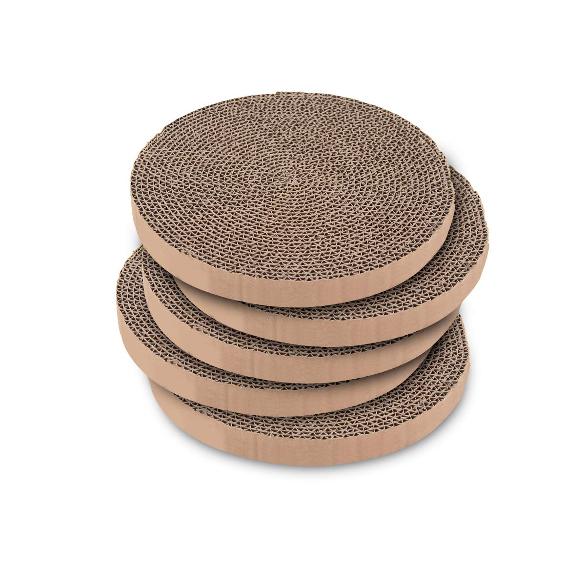 Best Pet Supplies Rascador para Gatos con Bolas giratorias interactivas para Juego Activo, cartón Corrugado Reciclado Natural, soporta el Comportamiento de Las Mascotas, Alivia el estrés, 5 Unidades