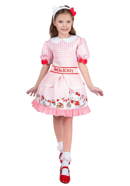 Jazwares - Disfraz oficial de Hello Kitty de Halloween para jóvenes, vestido impreso de alta calidad con diadema (S)