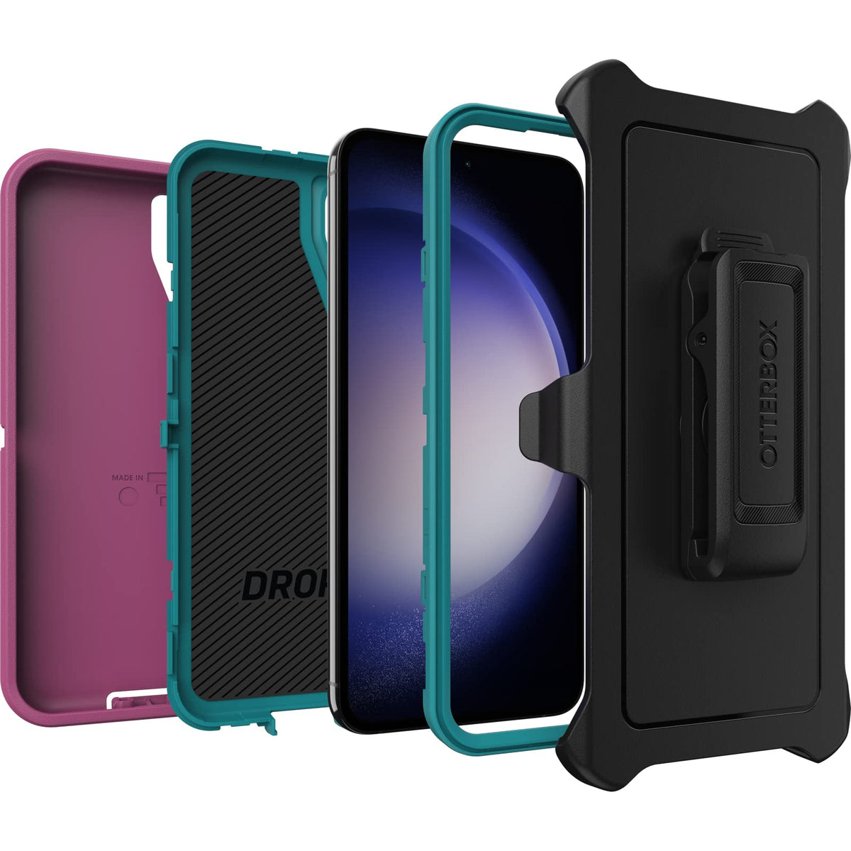 OtterBox Galaxy S23+ Bundle: Defender Series Funda sin visualización Rosa