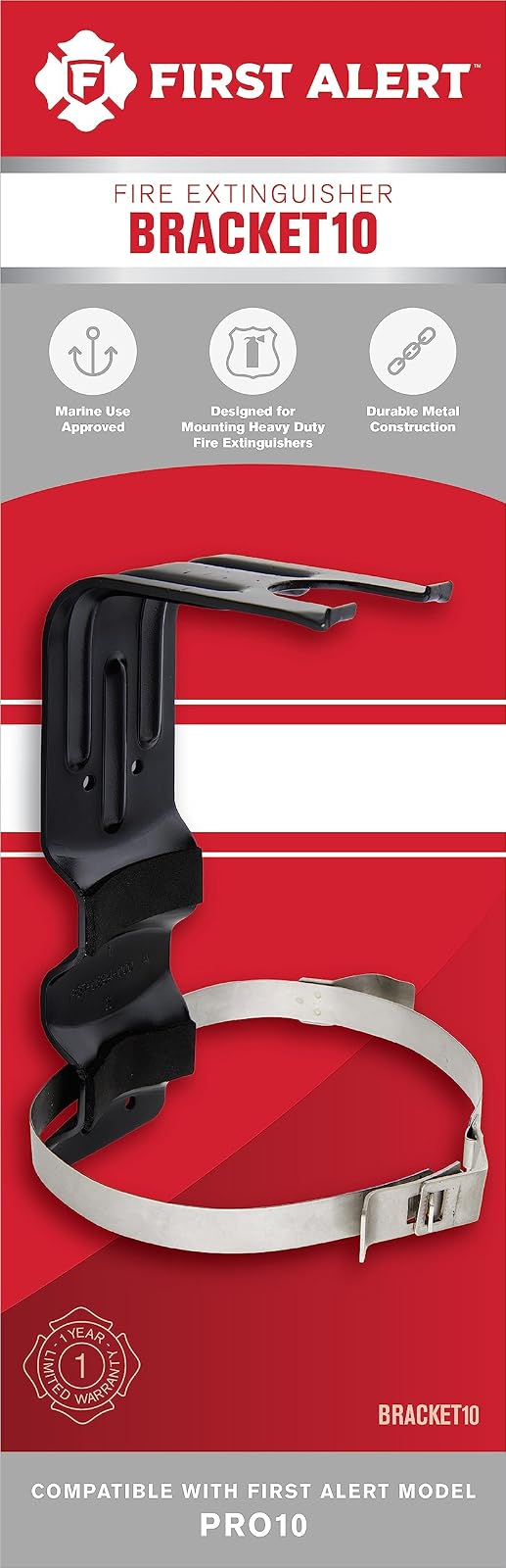 FIRST ALERT BRACKET10 - Soporte de Repuesto para extintor, Color Negro
