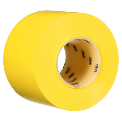 3M Cinta duradera para marcar el piso 971, amarillo, 4 pulgadas x 36 yardas, 17 mil, vinilo resistente, ideal para áreas de alto tráfico, codificación de colores, color vibrante, eliminación limpia - Amarillo - 4 in x 36 yd, 17 mil