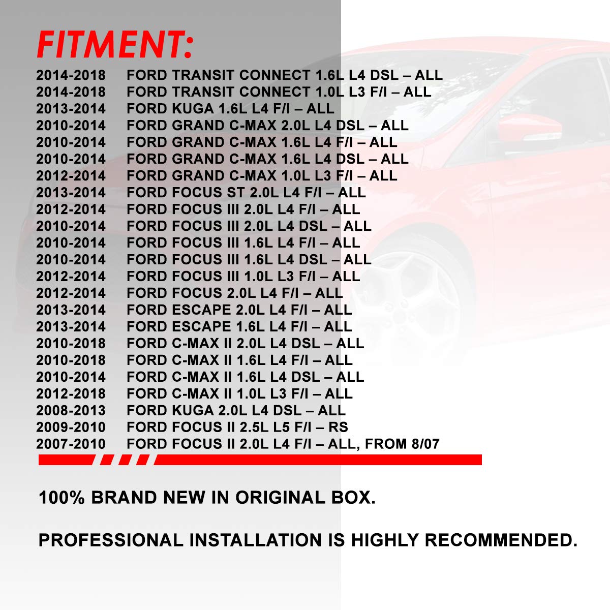 DNA Motoring Filtro de Aire Lavable AFPN-228-RD para Ford Escape, Focus, Transit Connect, Lincoln MKC, Rojo