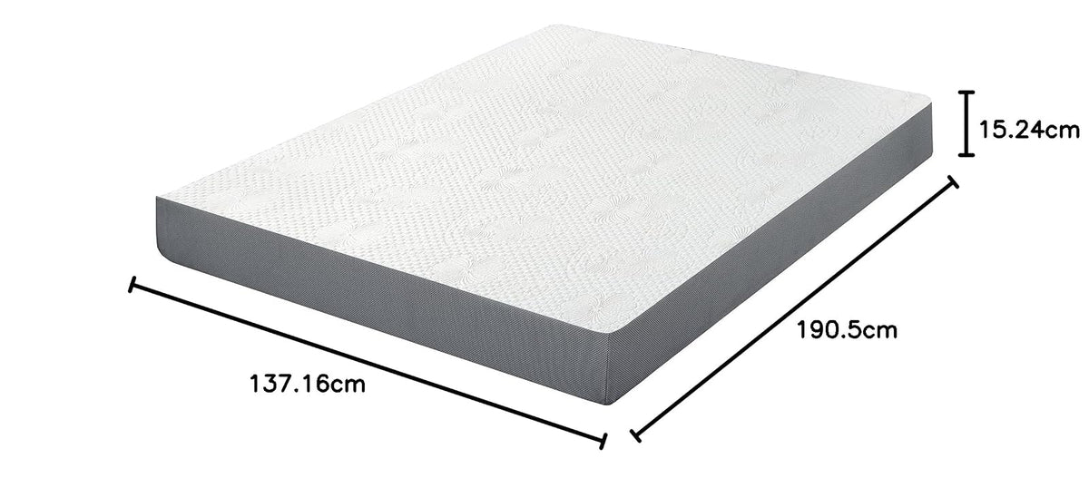 Olee Sleep Colchón de Espuma viscoelástica con infusión de Gel ventilado de 6 Pulgadas, Certificado CertiPUR-US®, Gris, Completo