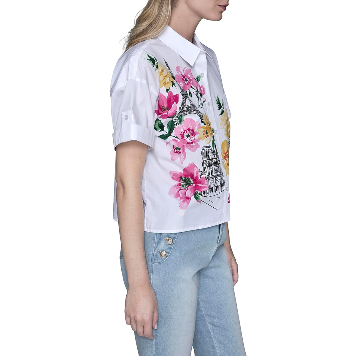Karl Lagerfeld - Blusa Pop con diseño de Flores para Mujer