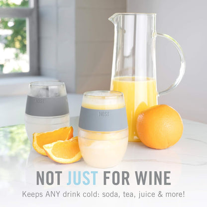 HOST - Juego de 4 vasos de refrigeración de plástico con aislamiento de doble pared congelable con gel congelador, copas de vino para vino tinto y blanco, 8.5 onzas, varios colores translúcidos