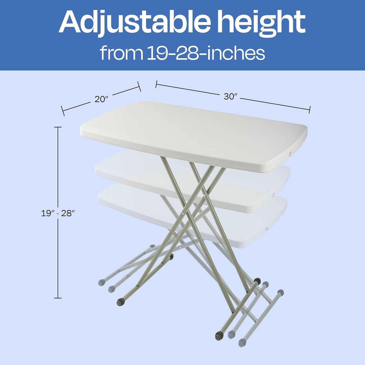 Folding Table, Foldable Table and TV Tray by Everyday Home, 30 x 20 x 28 (Great for Laptops)