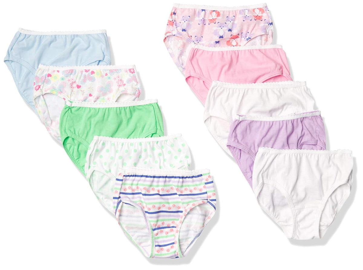 Hanes Paquete de 10 Calzoncillos para niños pequeños Ropa Interior para Niñas