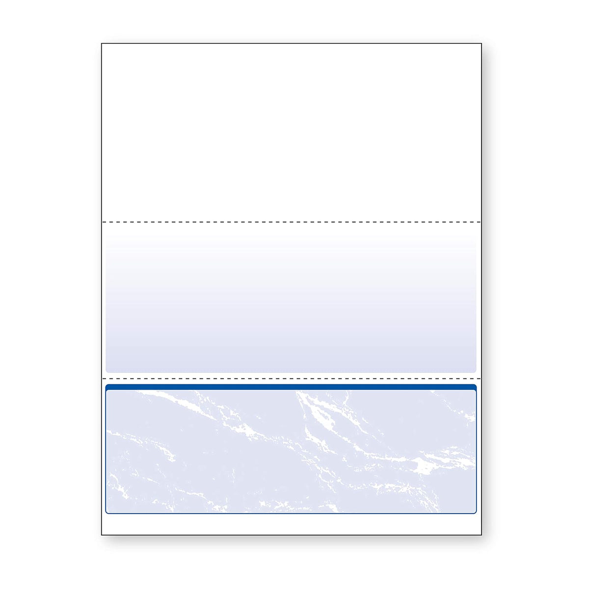 Comprobación de documentos multiusos, Cheque en la parte inferior, Azul, 2500 Sheets