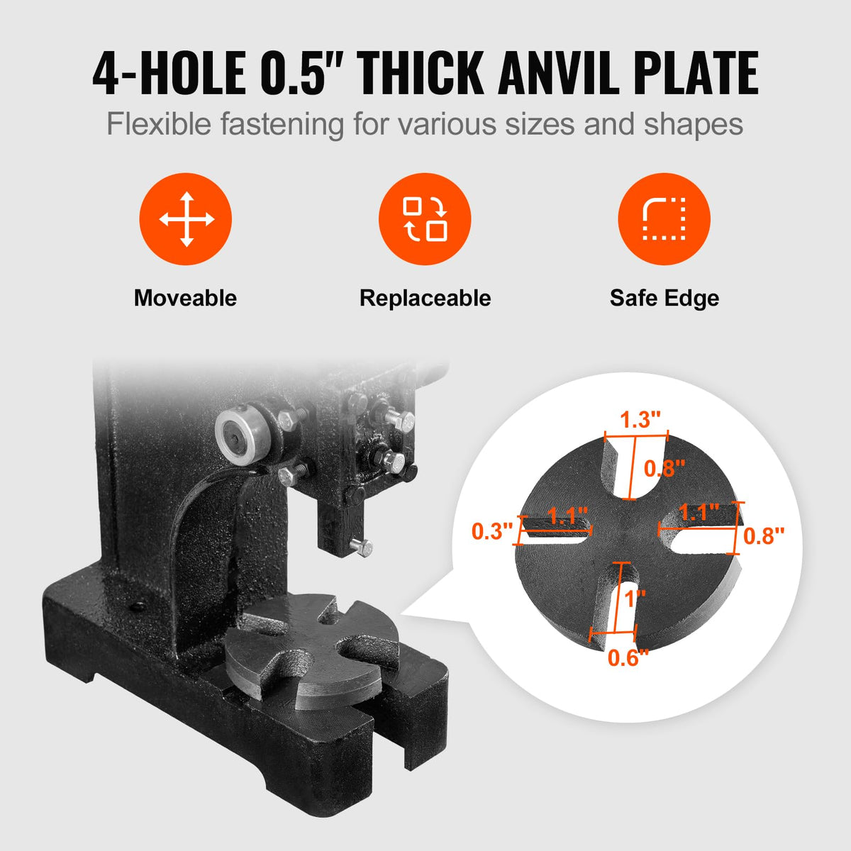 VEVOR Prensa de Eje Prensa de Eje Manual 1 T Altura Máxima de 150 mm Hierro Fundido Resistente Prensa Manual de Precisión para Estampar, Doblar, Estirar, Formar