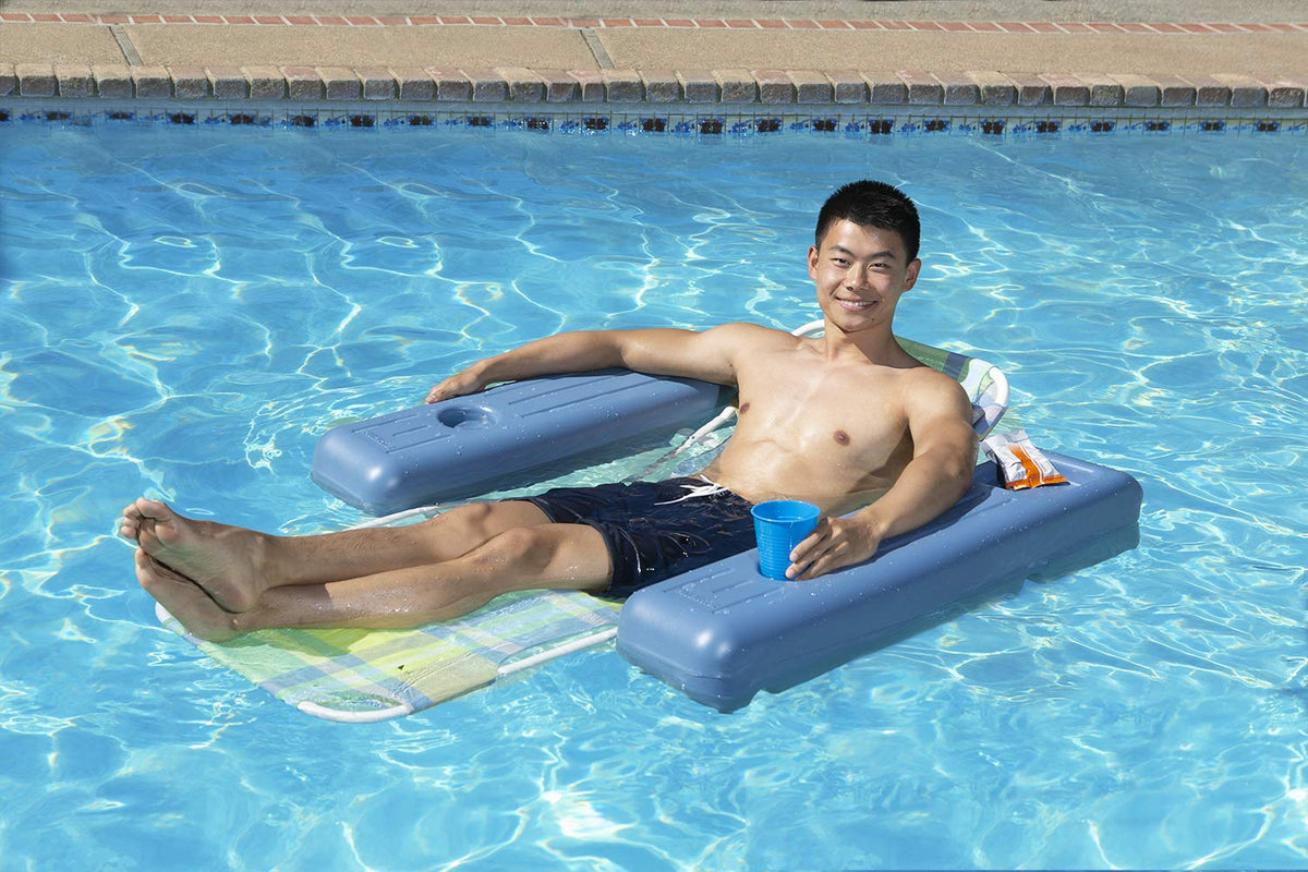 Poolmaster Caribbean - Silla Flotante Retro para Piscina, para Adultos, a Cuadros