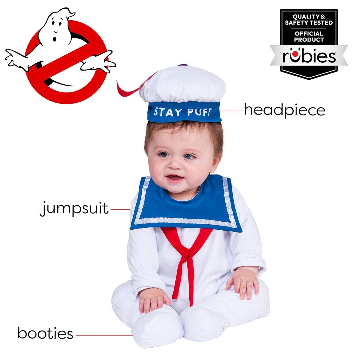 Rubie's Baby Ghostbusters Classic Stay Puft Costume Romper, As Shown, 6-12