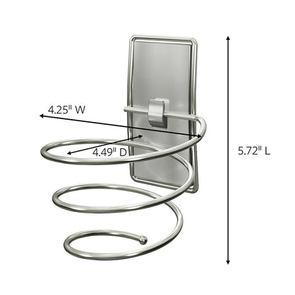 Command Soporte para secador de pelo, níquel satinado, 1 soporte, 2 tiras resistentes al agua, organiza sin daños