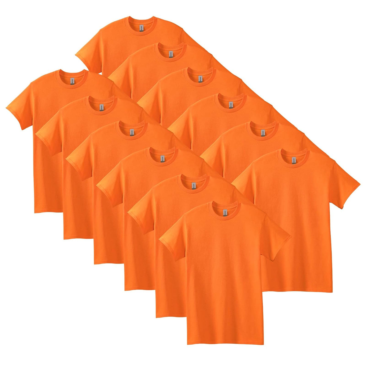 Gildan G5000 Camiseta de Algodón Pesado para Hombre - 12 - Naranja de seguridad (paquete de 12) - XL