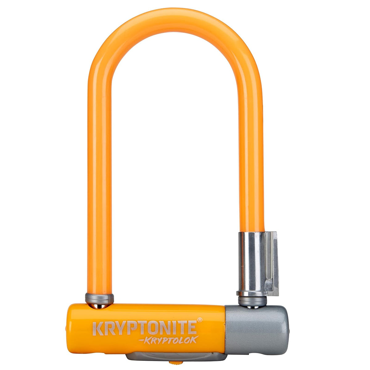 Kryptonite Kryptolok Mini-7 - Candado para bicicleta de 12,7 mm con soporte FlexFrame-U - Naranja claro