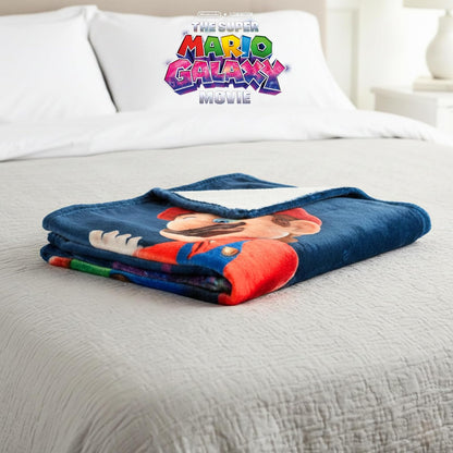 Franco Collectibles - Manta Decorativa de Super Mario Galaxy, Suave y acogedora para sofá, Cama o Sala de Juegos (Producto 100% con Licencia Oficial)
