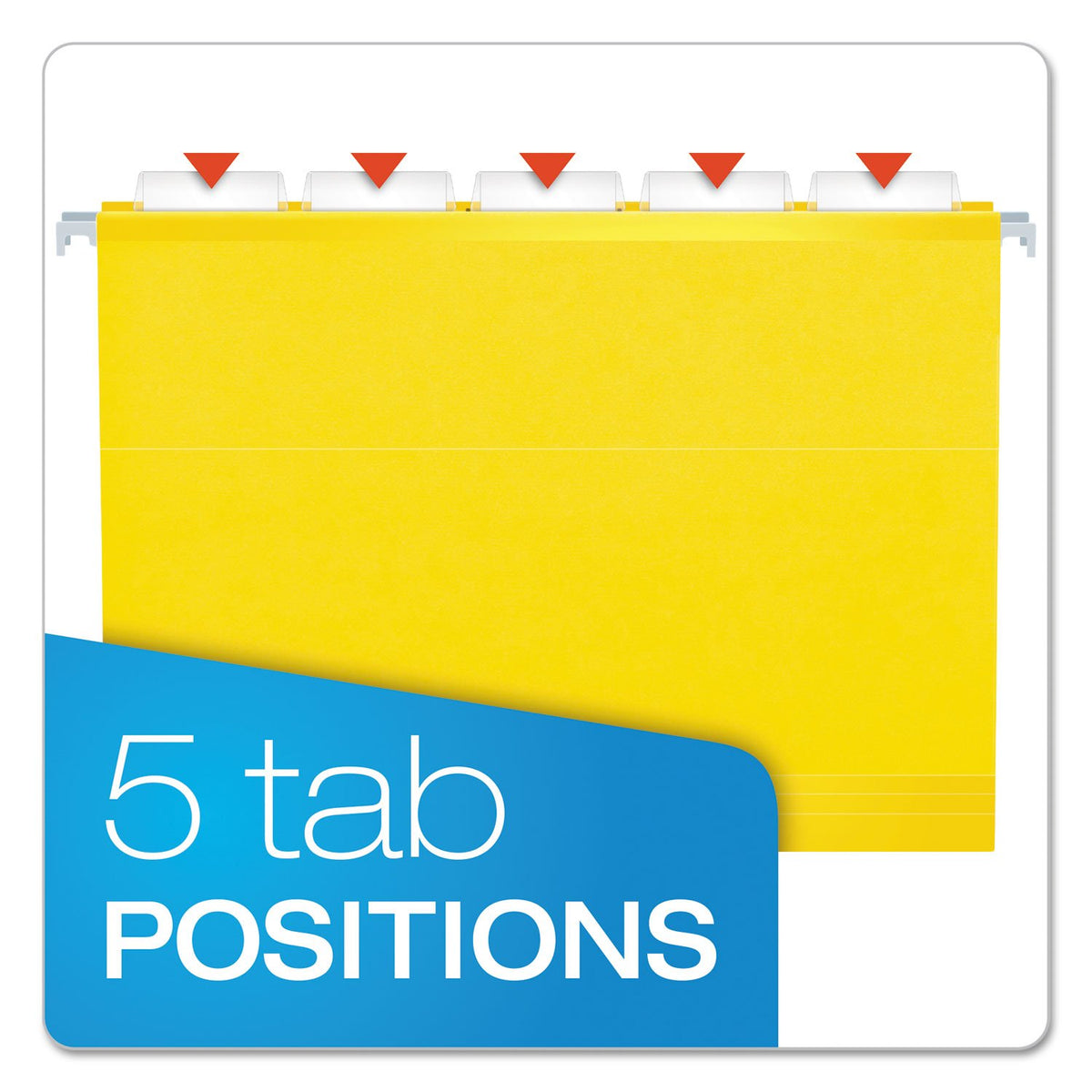 Pendaflex Reinforced Hanging Folders, Letter Size, Yellow, 25 per Box (4152 1/5 YEL)
