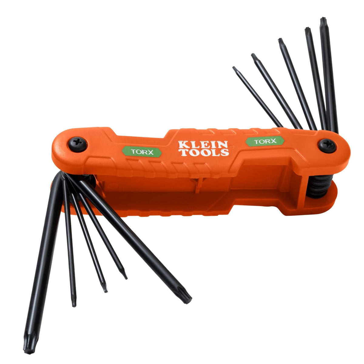 Klein Tools 70550T Pro Juego de llaves hexagonales plegables de 10 llaves Torx tamaños T6 a T40, acero de aleación tratado térmicamente, cuchillas de alto apalancamiento