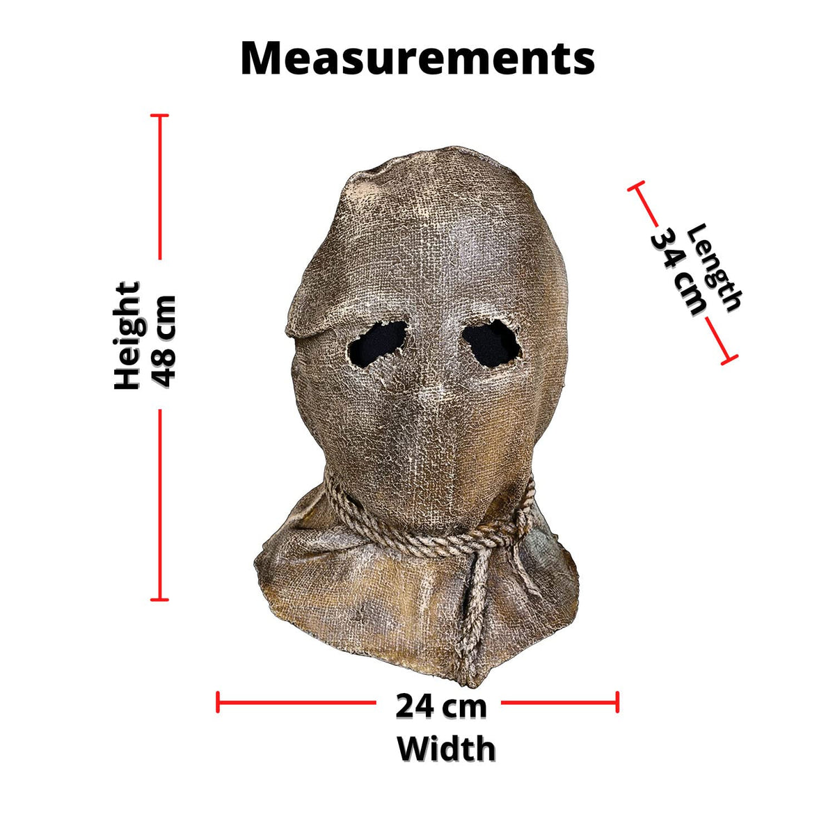 Sack-O-Path, Máscara para Disfraz de Scarecrow, Máscaras de Espatapajaros Ideales para Halloween y Fiestas de Disfraces.