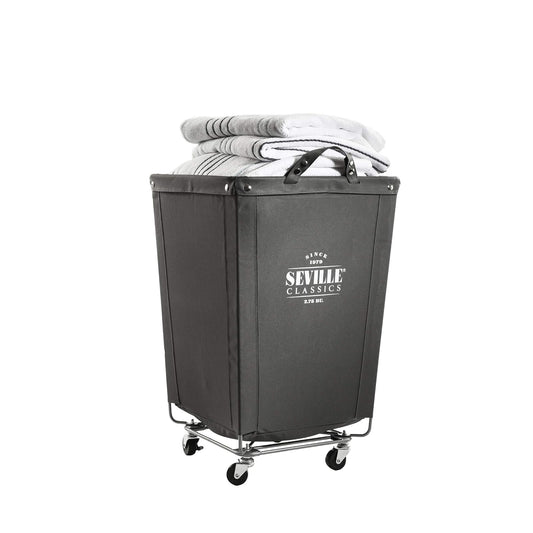 Seville Classics - Cesta con Ruedas, Gris, 18.1" D x 18.1" W x 27" H, 1