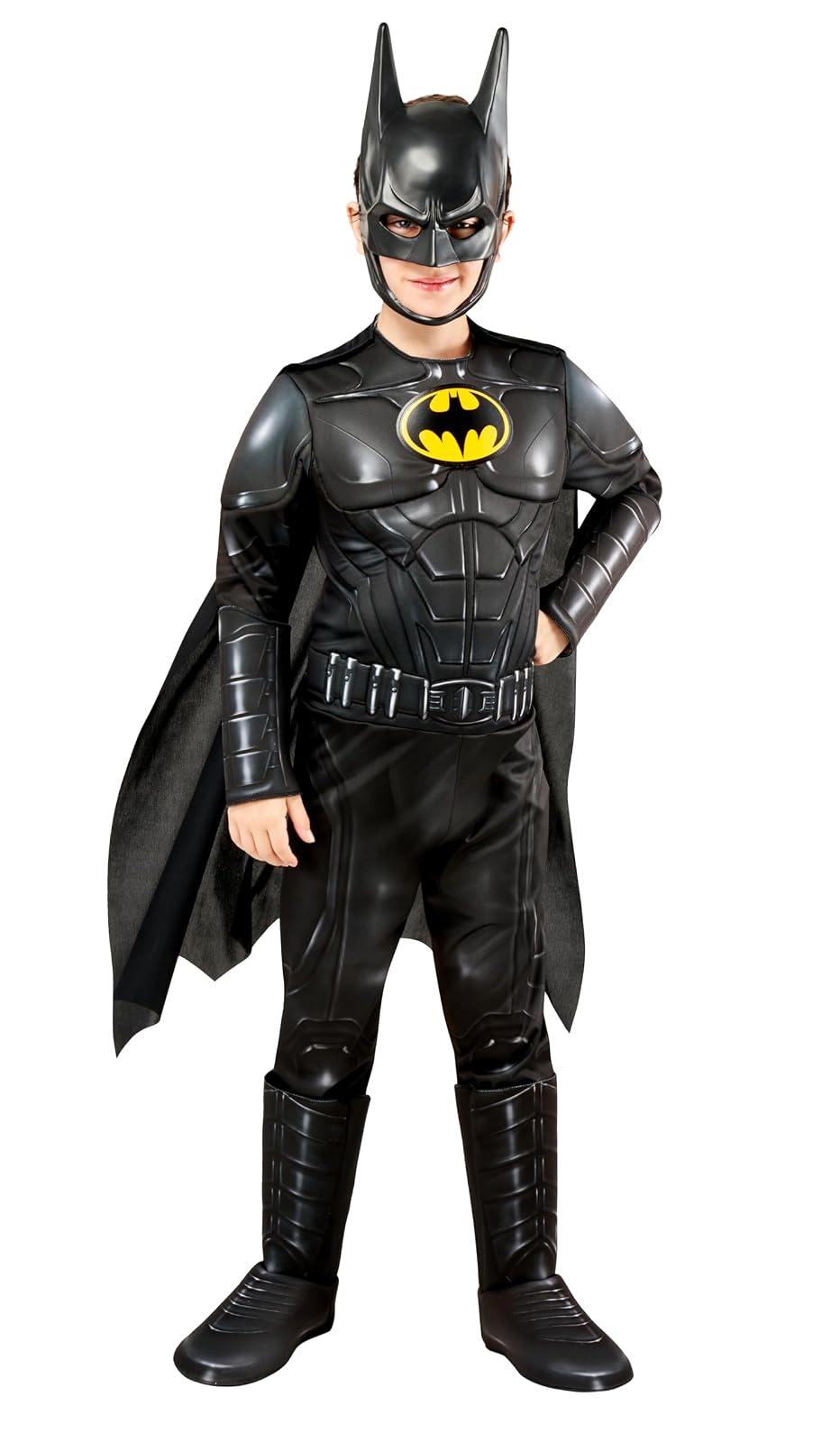 DC The Flash Movie: Disfraz de Batman Deluxe para niños por Rubies, talla M para niño