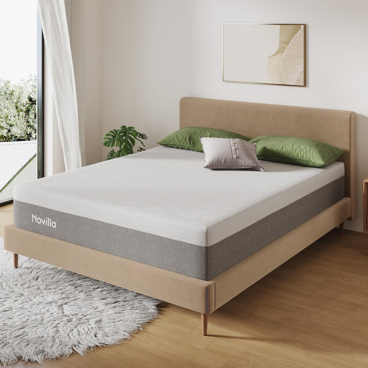Novilla Colchón Individual XL, colchón de Espuma viscoelástica de Gel de 6 Pulgadas para un sueño Fresco y Alivio de la presión, tamaño Individual XL en una Caja, Bliss