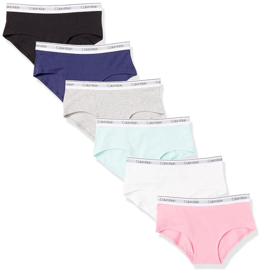 Calvin Klein Soft Cotton Modal Hipster Panty, 6 Pack Ropa Interior Niñas