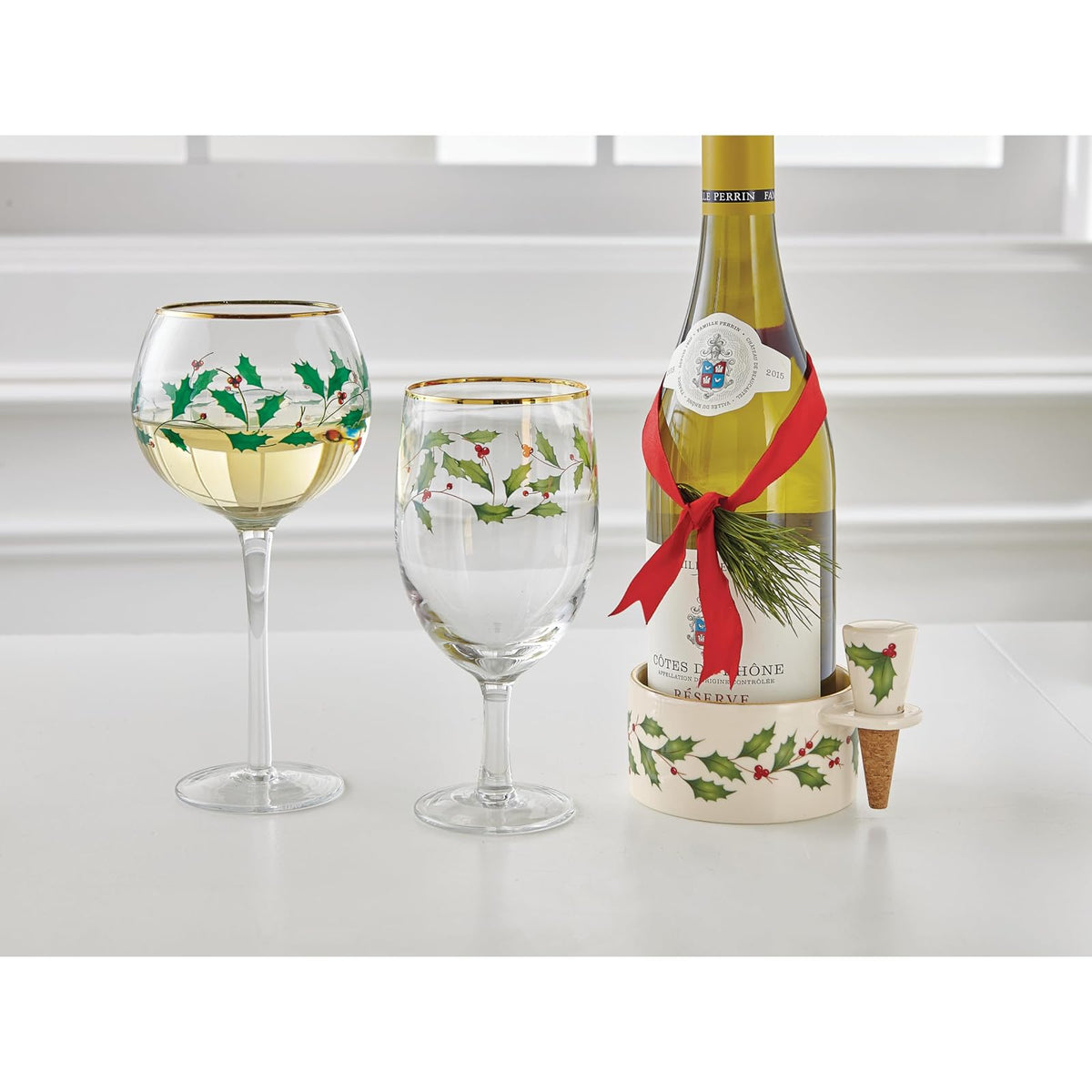 Lenox Holiday, posavasos y tapón de vino, Multicolor, 1